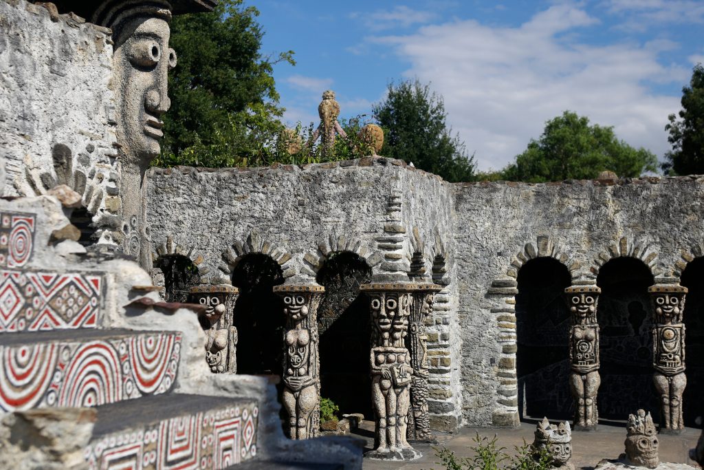 cosse le vivien city, mayenne, france august 8, 2018: robert tatin museum in france, modern art, inside the temple. cosse le vivien city, mayenne, france august 8, 2018: robert tatin museum in france, modern art, inside the temple.